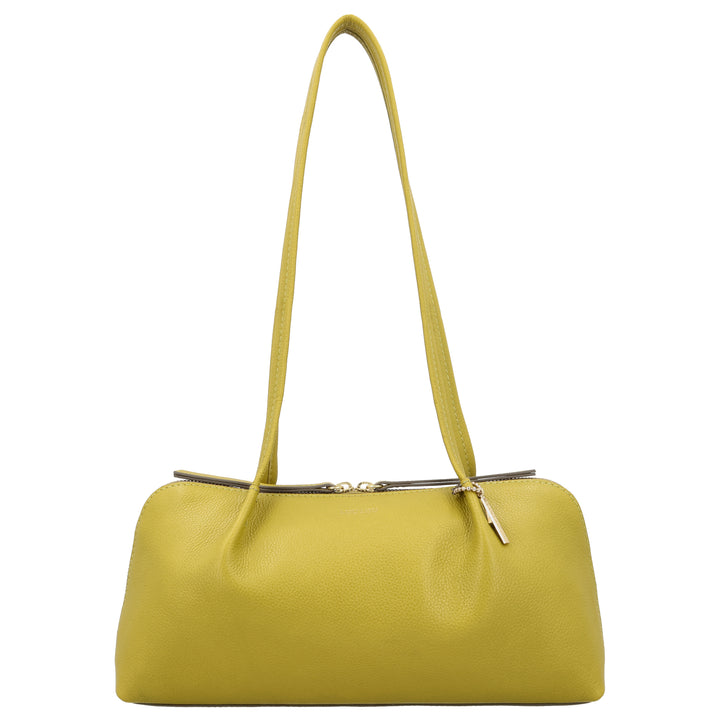 Voorkant van de LouLou ELO schoudertas in Cress-Green #kleur_cress-green