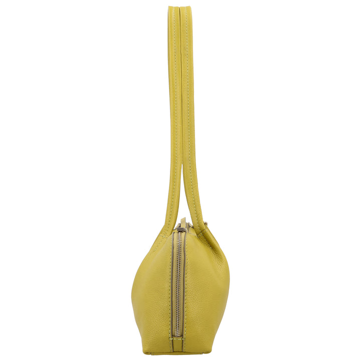 Zijkant van de LouLou ELO schoudertas in Cress-Green #kleur_cress-green