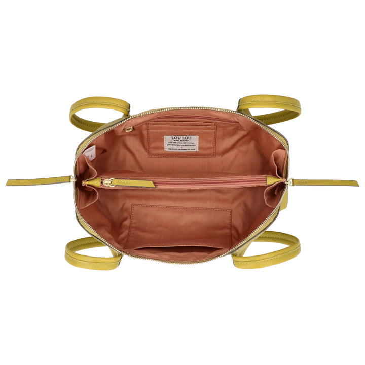 Binnenkant van de LouLou ELO schoudertas in Cress-Green #kleur_cress-green