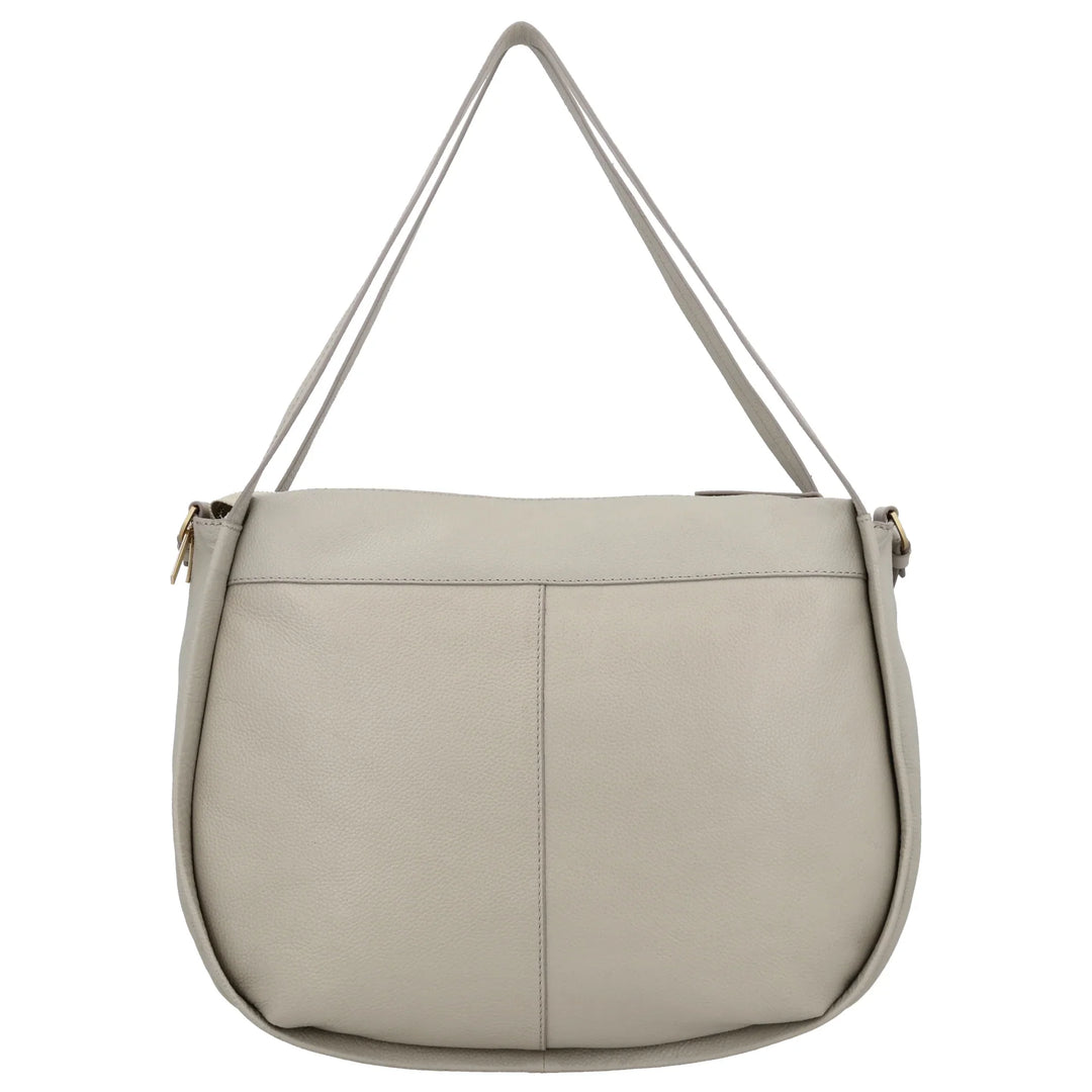 Achterkant van de Lou Lou LOU schoudertas tas in fog #kleur_fog