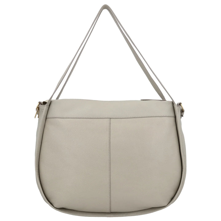 Achterkant van de Lou Lou LOU schoudertas tas in fog #kleur_fog
