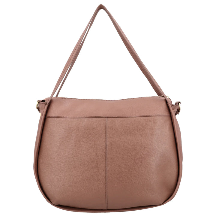 Achterkant van de Lou Lou LOU schoudertas tas in mocha mouse #kleur_mocha-mouse