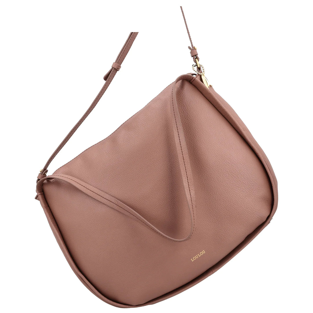Voorkant van de Lou Lou LOU schoudertas tas in mocha mouse #kleur_mocha-mouse