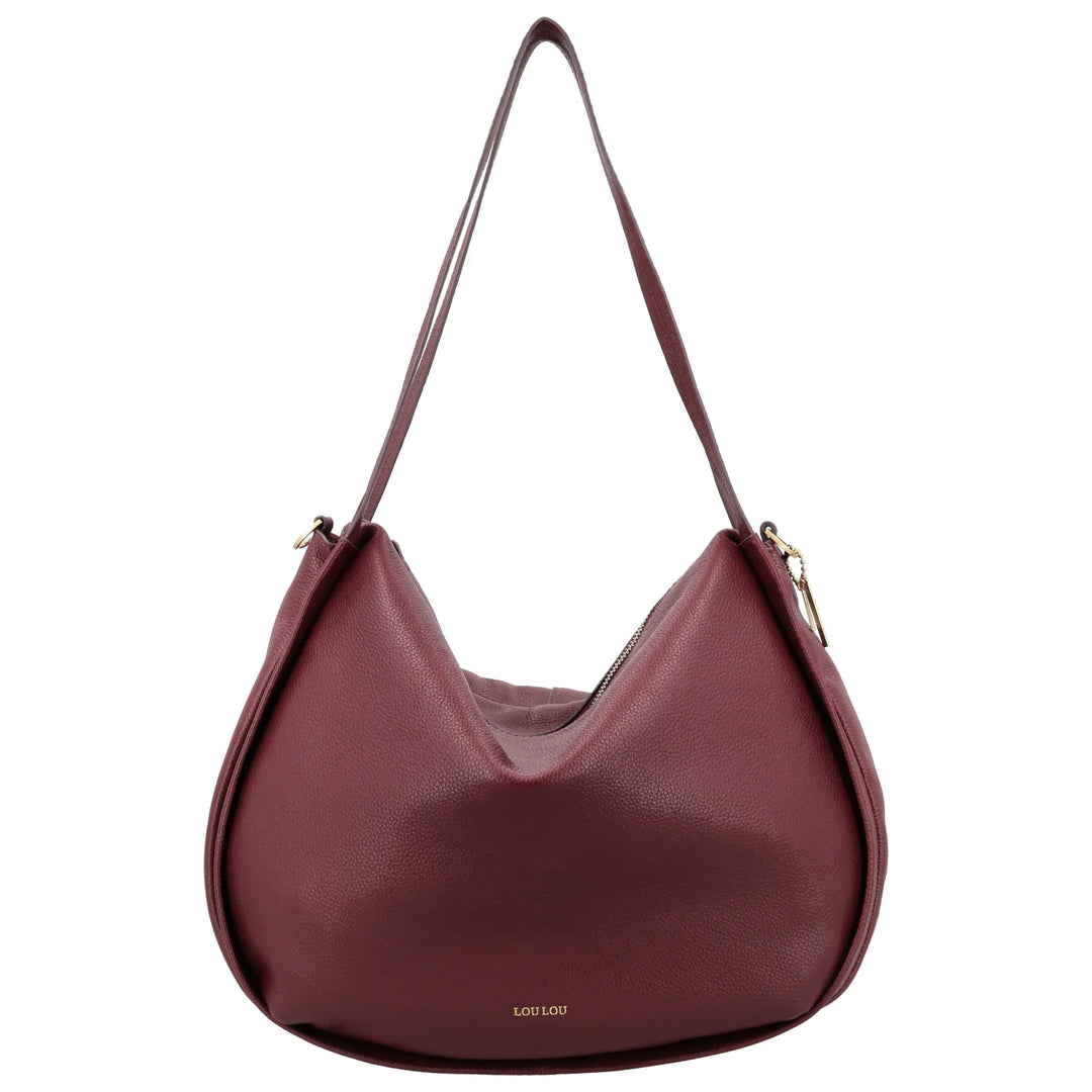 Voorkant van de Lou Lou LOU schoudertas tas in ruby #kleur_ruby