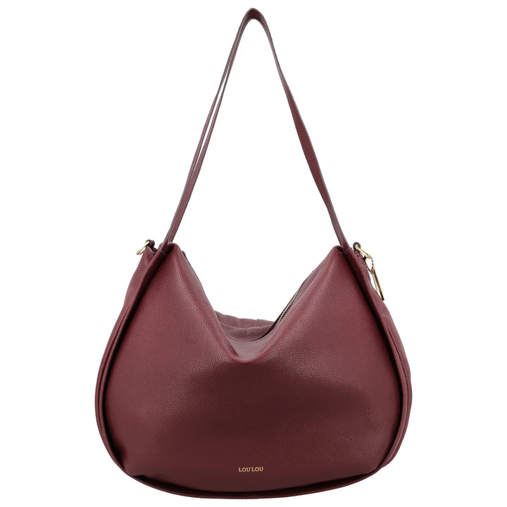 Voorkant van de Lou Lou LOU schoudertas tas in ruby #kleur_ruby