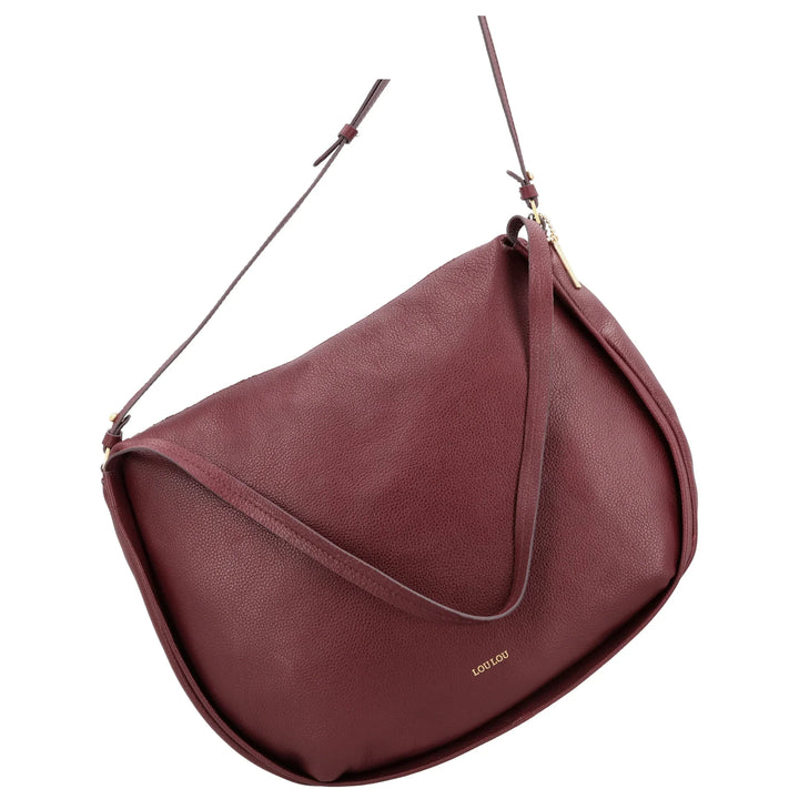 Voorkant van de Lou Lou LOU schoudertas tas in ruby #kleur_ruby