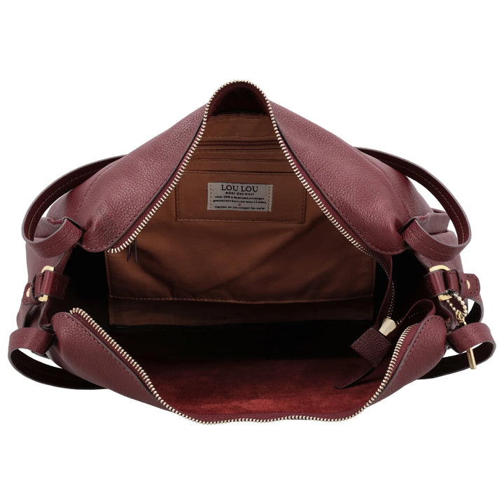 Binnenkant van de Lou Lou LOU schoudertas tas in ruby #kleur_ruby