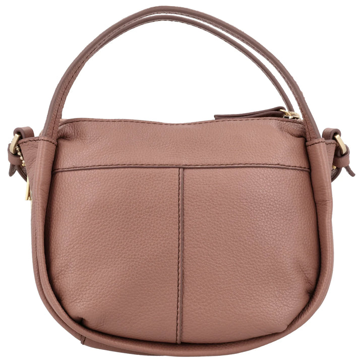 Achterkant van de Lou Lou LOU (S) handtas in mocha-mousse #kleur_mocha-mousse
