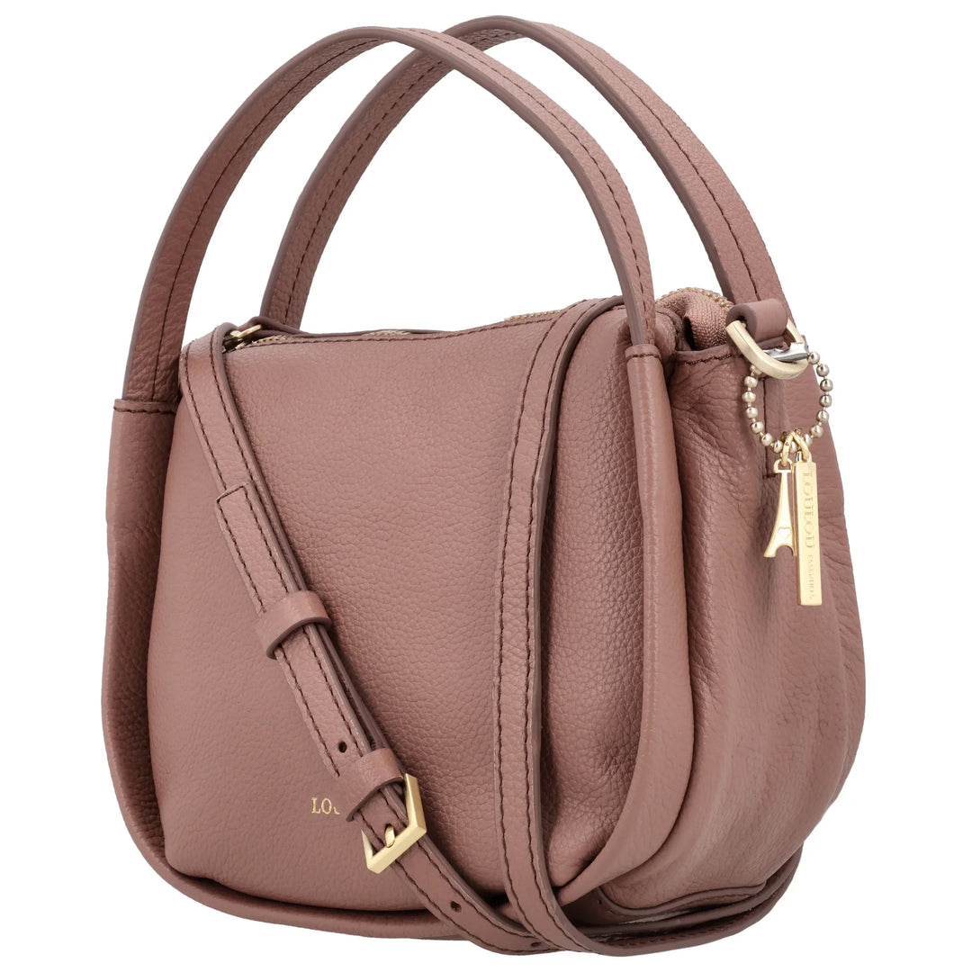 Voorzijde van de Lou Lou LOU (S) handtas in mocha-mousse #kleur_mocha-mousse