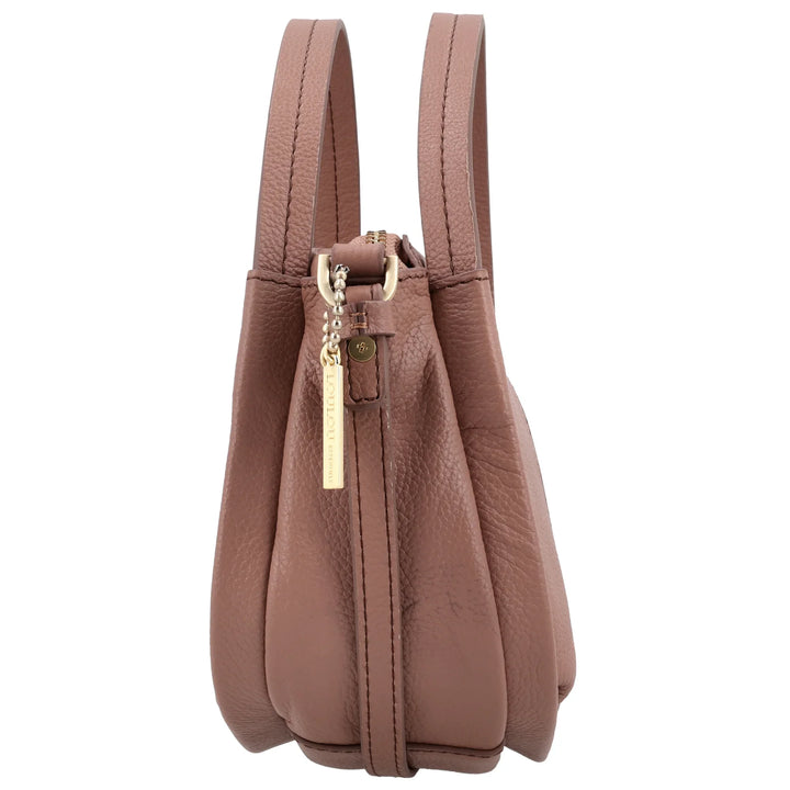 Zijkant van de Lou Lou LOU (S) handtas in mocha-mousse #kleur_mocha-mousse