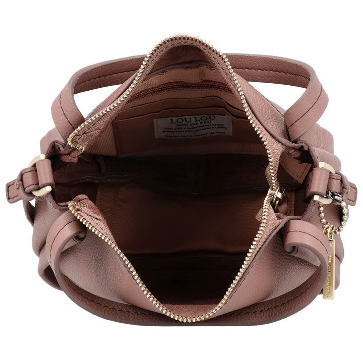 Binnenkant van de Lou Lou LOU (S) handtas in mocha-mousse #kleur_mocha-mousse