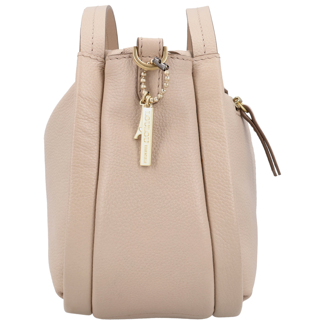 Zijkant van de LouLou LOU M schoudertas #kleur_cashmere