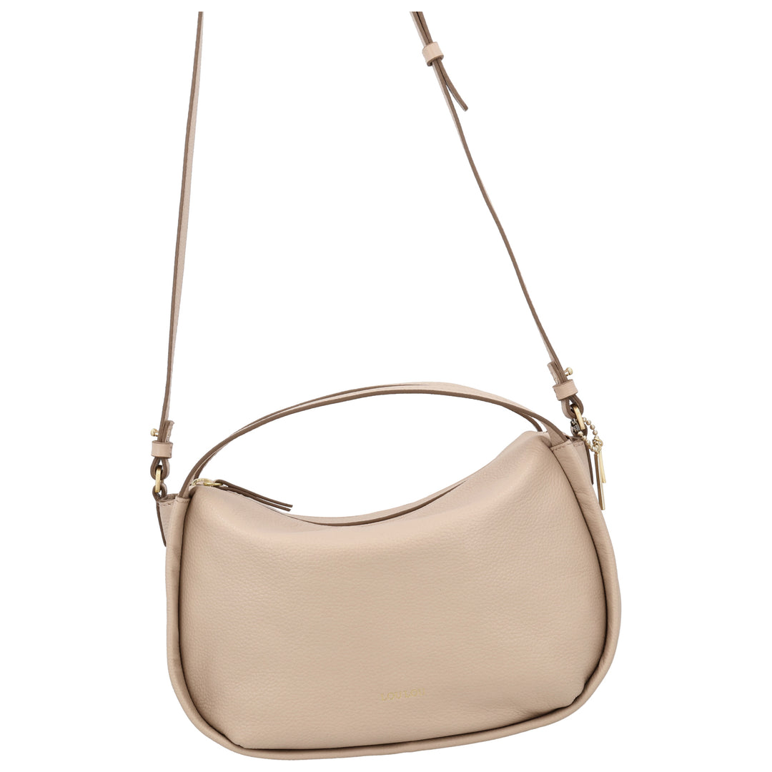 Voorkant met schouderriem om #kleur_cashmere