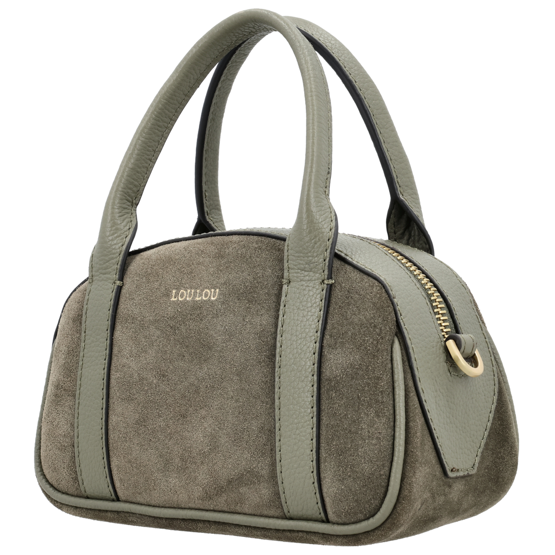 Voorzijde van de LOULOU Mila crossbodytas in #kleur_sage