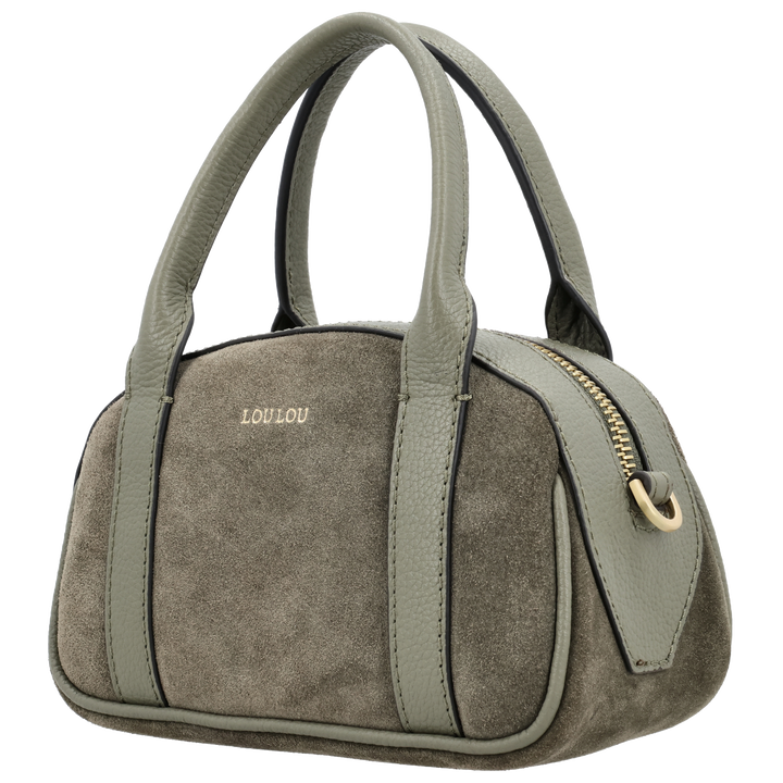 Voorzijde van de LOULOU Mila crossbodytas in #kleur_sage