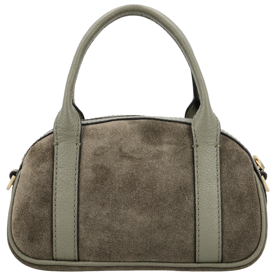 Achterkant van de LOULOU Mila crossbodytas in #kleur_sage