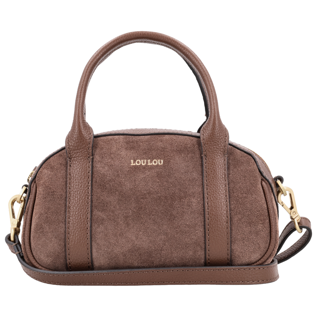 Voorkant van de LOULOU Mila crossbodytas in #kleur_milk-chocolate