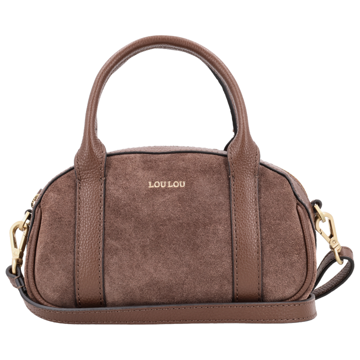 Voorkant van de LOULOU Mila crossbodytas in #kleur_milk-chocolate