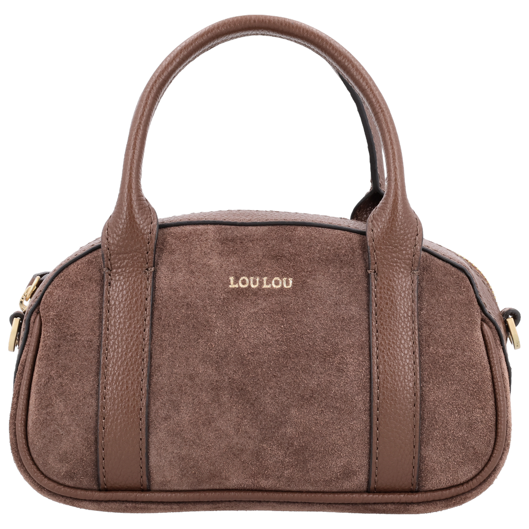 Voorkant van de LOULOU Mila crossbodytas in #kleur_milk-chocolate