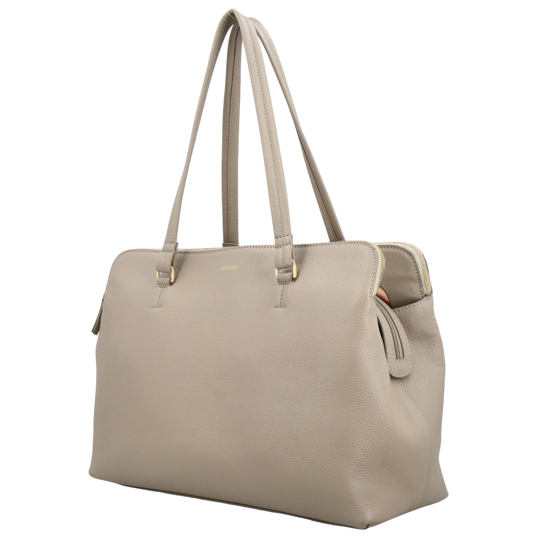 Voorzijde Loulou Olivia werktas Soft-Sepia #kleur_soft-sepia