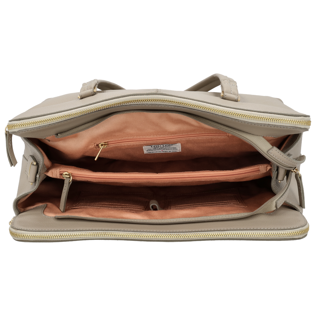 hoofdvak van de Loulou Olivia werktas Soft-Sepia #kleur_soft-sepia
