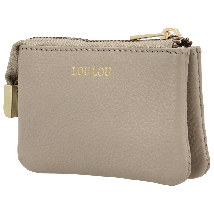 Voorzijde van de LouLou mini portemonnee #kleur_soft-sepia