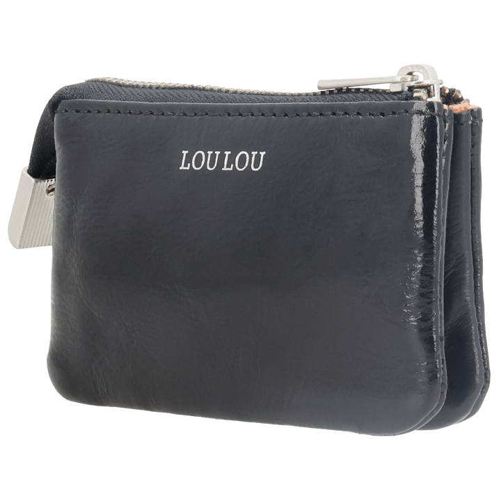 Voorzijde van de LouLou mini portemonnee #kleur_glace-black