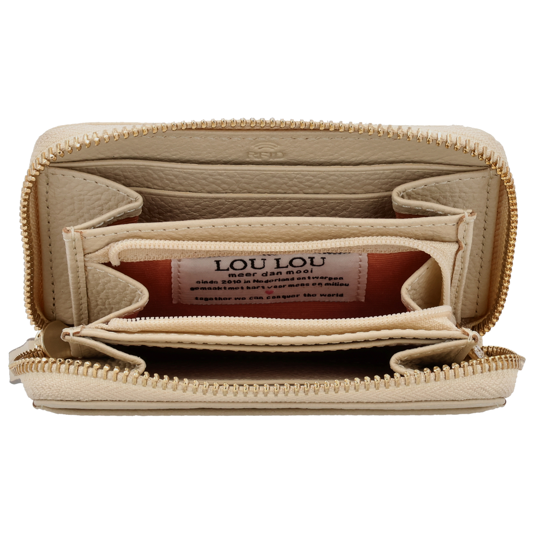 Binnenkant  van de LouLou Petitee Milie Beige portemonnee #kleur_beige