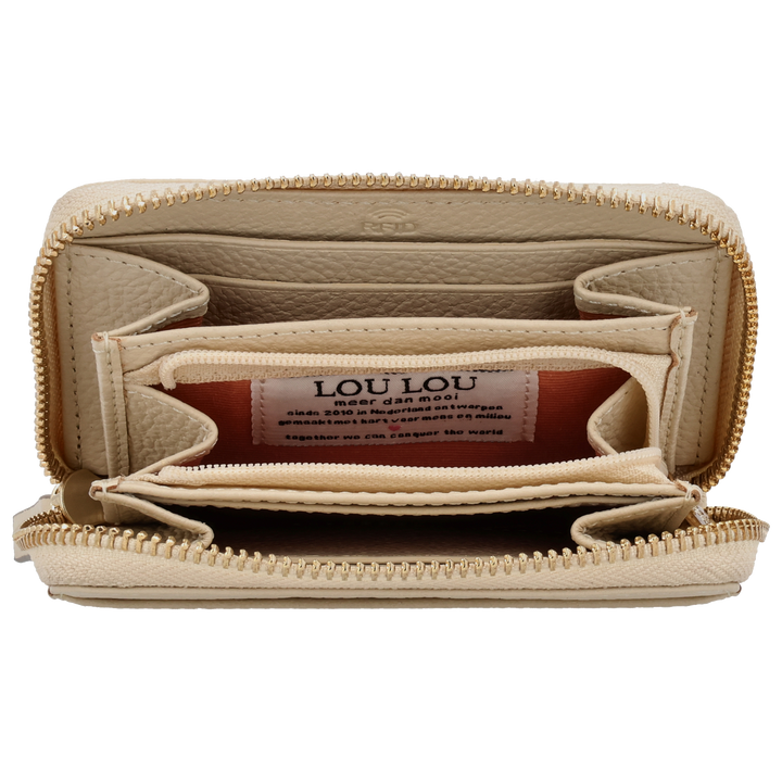 Binnenkant  van de LouLou Petitee Milie Beige portemonnee #kleur_beige