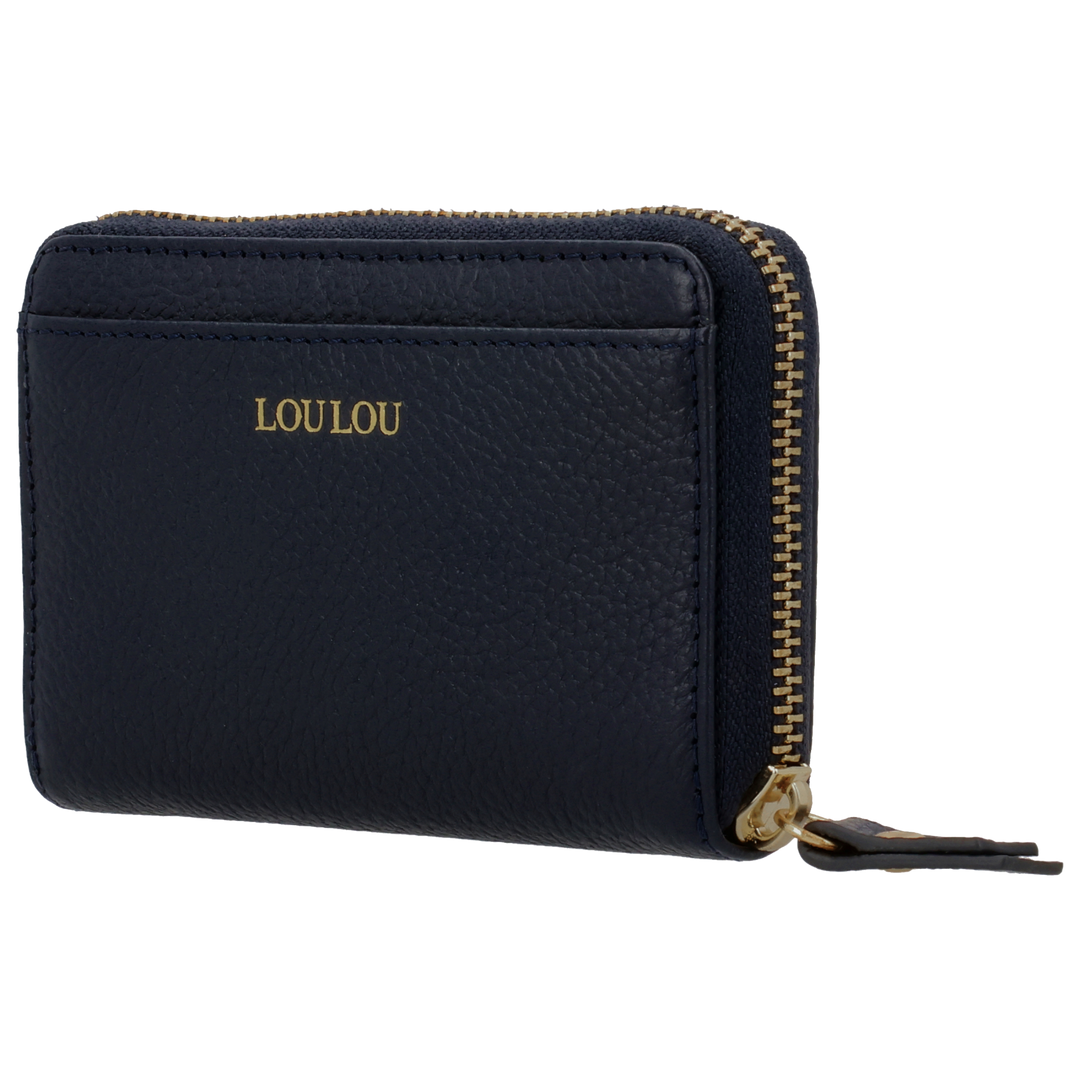 Voorzijde van de LouLou Petitee Milie navy portemonnee #kleur_navy