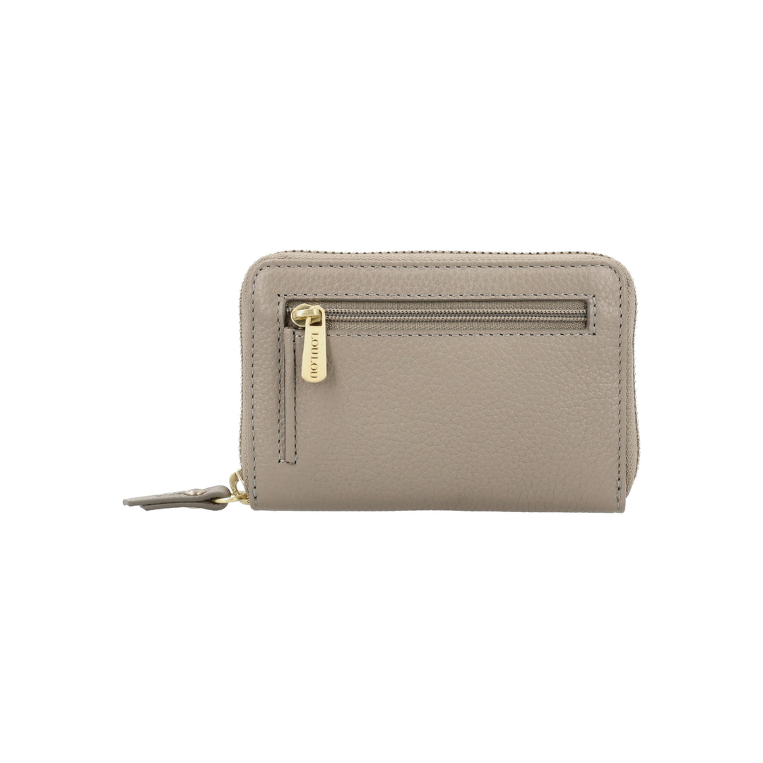 Achterkant van de LouLou Petite Emilie portemonnee in taupe #kleur_taupe