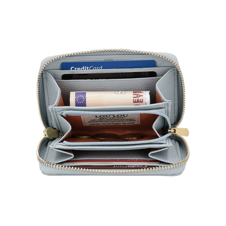 Binnenkant van de LouLou Petite Emilie portemonnee in blue-aura #kleur_blue-aura
