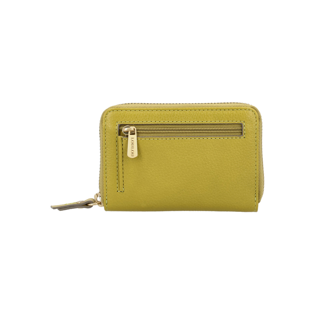 Achterkant van de LouLou Petite Emilie portemonnee in cress-green #kleur_cress-green