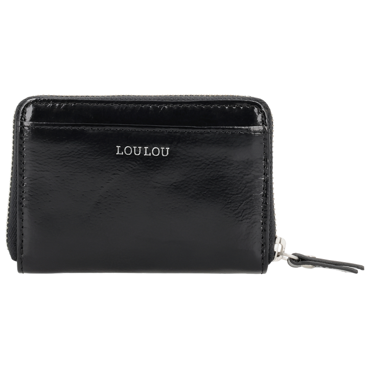 Voorkant van de LOULOU Emilie portemonnee #kleur_glace-black