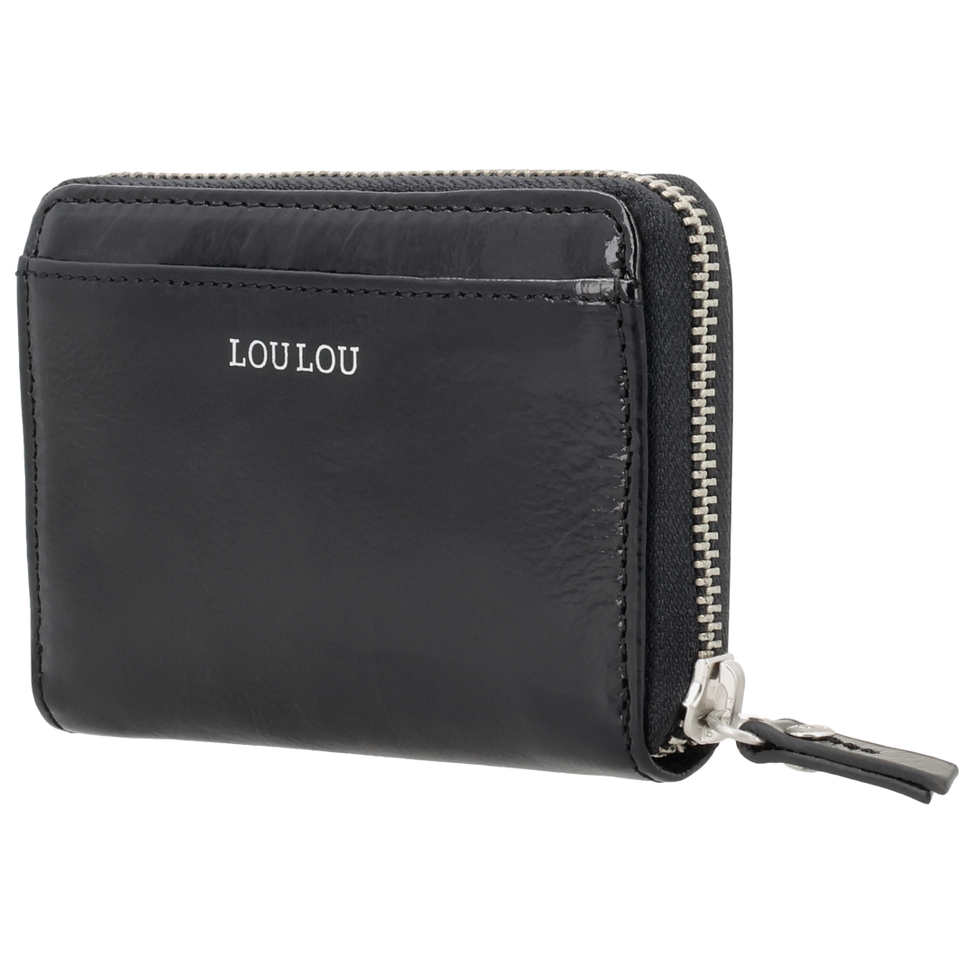 Voorzijde van de LOULOU Emilie portemonnee #kleur_glace-black