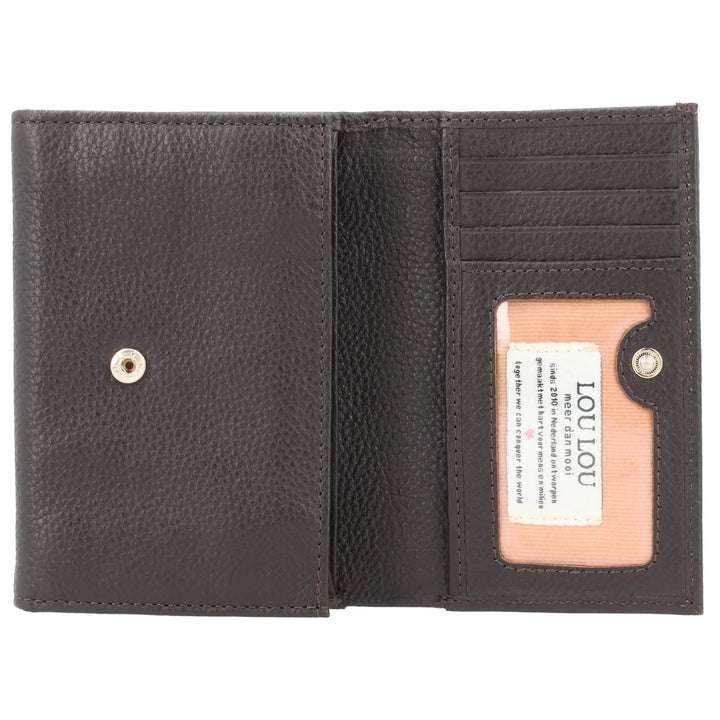 Binnenkant van de Lou Lou Fleur Portemonnee chocolade in gebruik #kleur_chocolade