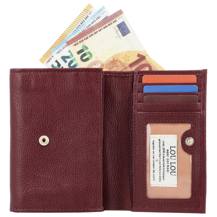 Binnenkant van de Lou Lou Fleur Portemonnee Ruby in gebruik #kleur_ruby