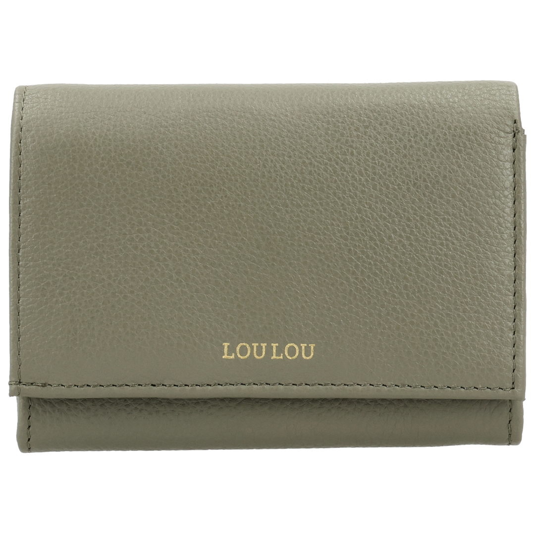 Voorkant van de LOULOU Fleur portemonnee #kleur_sage