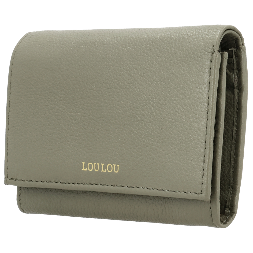 Voorzijde van de LOULOU Fleur portemonnee #kleur_sage