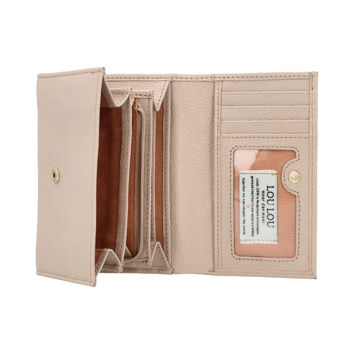 Binnenkant van de LouLou Perie Fleur portemonnee in de kleur cashmere #kleur_cashmere