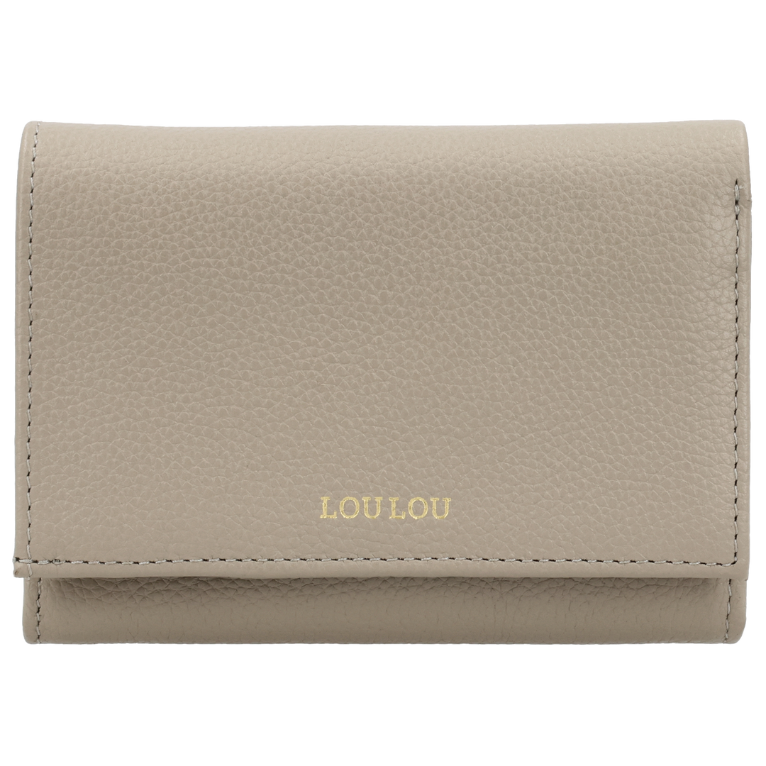 Voorkant van de LOULOU Fleur portemonnee #kleur_soft-sepia