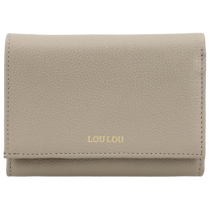 Voorkant van de LOULOU Fleur portemonnee #kleur_soft-sepia