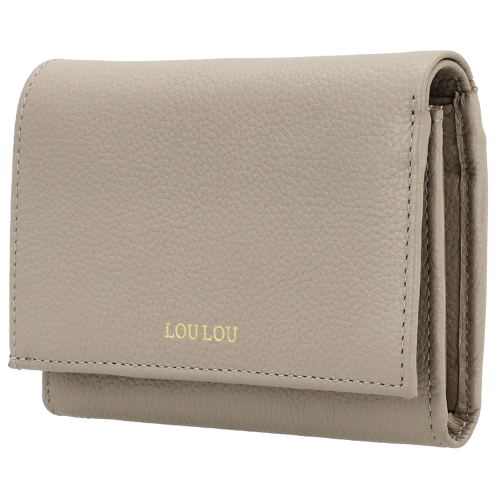 Voorzijde van de LOULOU Fleur portemonnee #kleur_soft-sepia