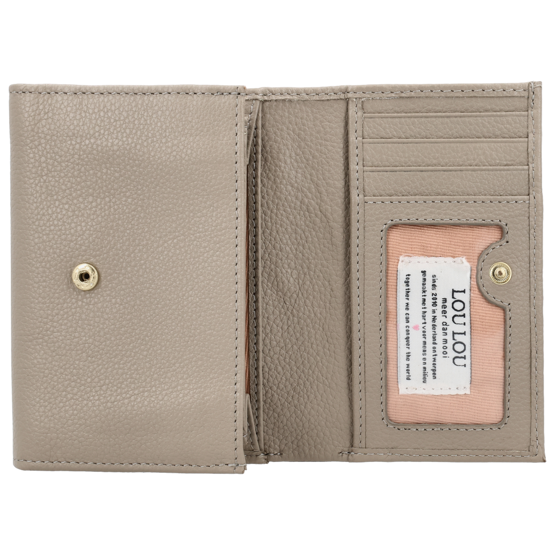 Binnenkant van de LOULOU Fleur portemonnee #kleur_soft-sepia