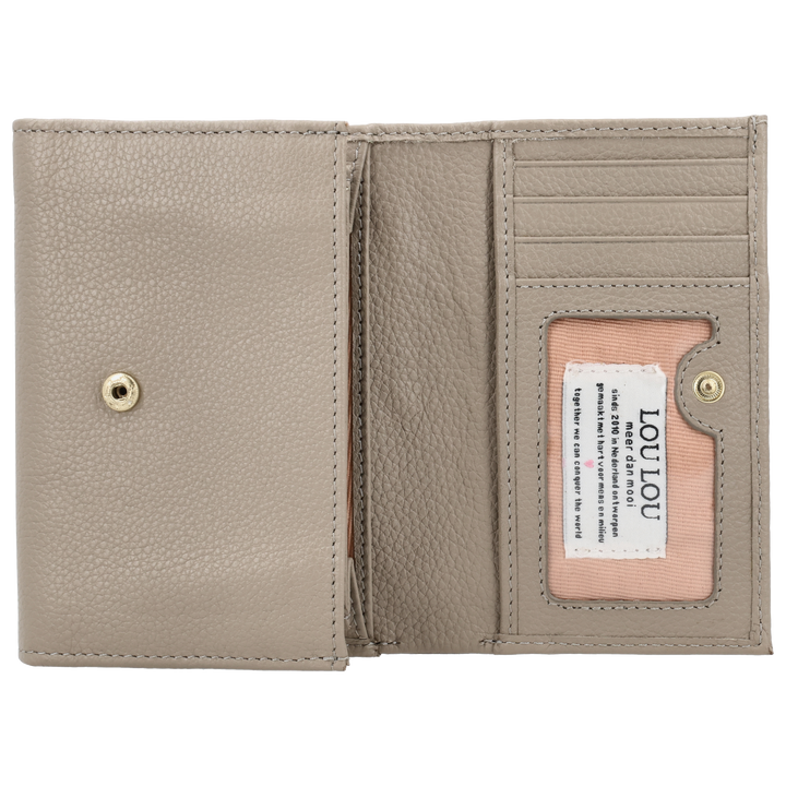 Binnenkant van de LOULOU Fleur portemonnee #kleur_soft-sepia