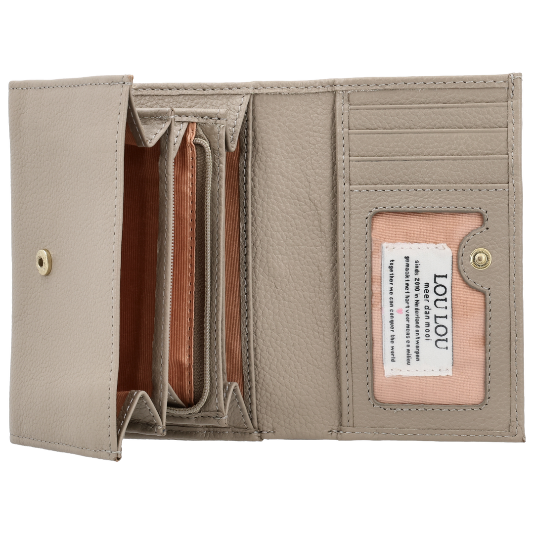 Binnenkant van de LOULOU Fleur portemonnee #kleur_soft-sepia