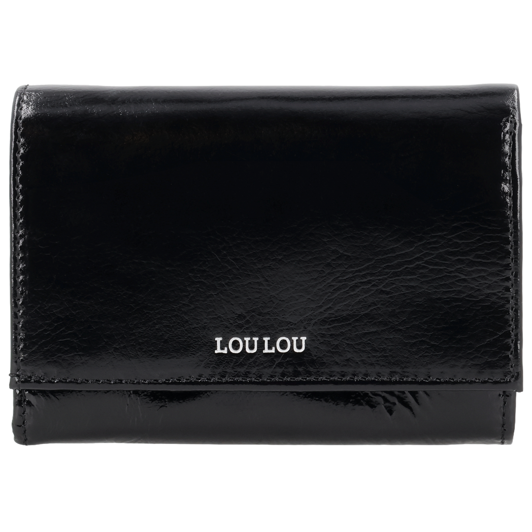 Voorkant van de LOULOU Fleur portemonnee #kleur_glace-black