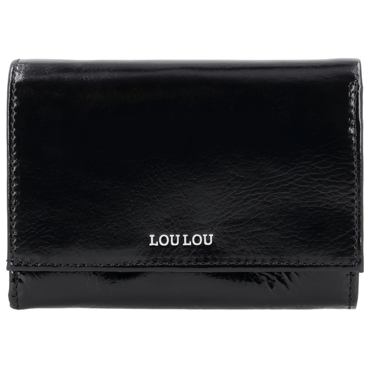 Voorkant van de LOULOU Fleur portemonnee #kleur_glace-black