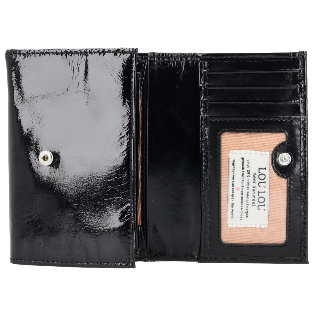 Binnenkant van de LOULOU Fleur portemonnee #kleur_glace-black