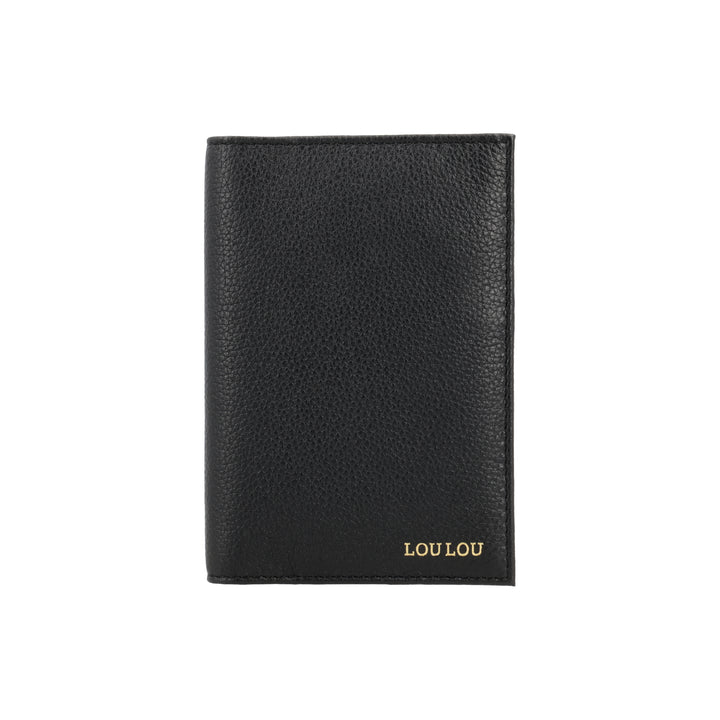 Voorkant van de LouLou Perite Valise paspoorthouder zwart #kleur_zwart